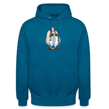 Asterix Obelix Hände In Den Taschen - Unisex Hoodie - Tiefseeblau  - Vorne - Alina (178cm) & Michal (187cm)