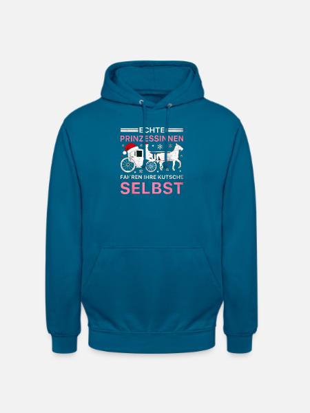 Echte Prinzessinnen Kutsche Weihnachten Pferd - Unisex Hoodie - Tiefseeblau