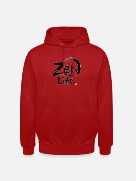 Zen-Leben: Frieden und Gleichgewicht - Unisex Hoodie - Rot