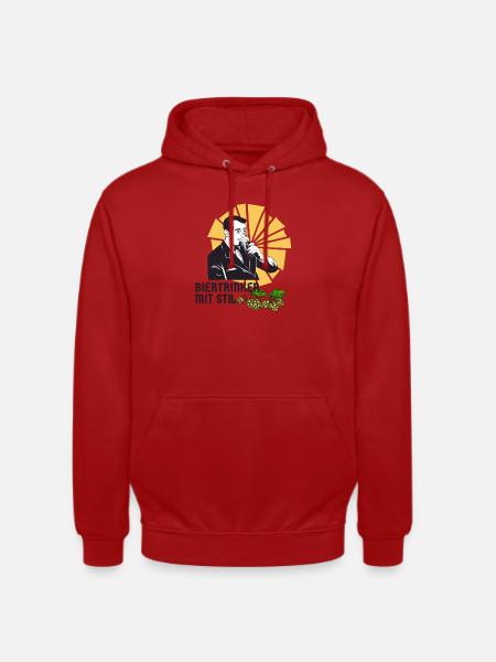 Biertrinker mit Stil - Unisex Hoodie - Rot