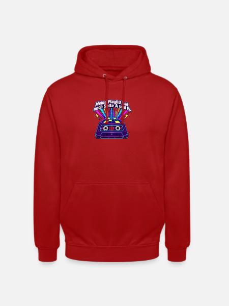 80er Musikfan Mixtape Kassette Nostalgie - Unisex Hoodie - Rot