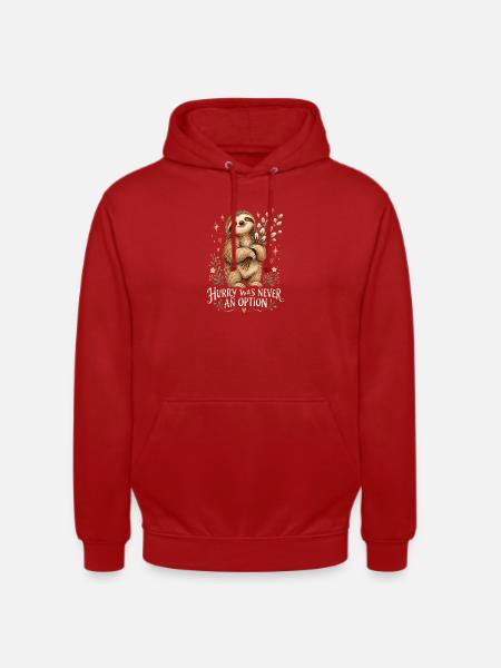 Faultierheld mit Zweigen - Unisex Hoodie - Rot