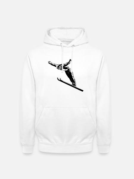 Skispringen Skispringer - Unisex Hoodie - Weiß