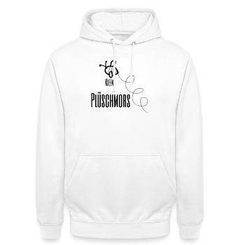 Kleene Plüschmors - Unisex Hoodie - Weiß - Vorne - AI Model Male 185 dark (185cm) & AI Model Female 172 dark (172cm)