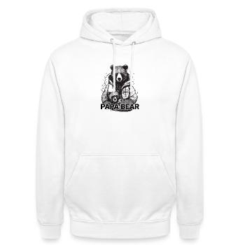 Papa Bear - Unisex Hoodie - Weiß - Vorne - AI Model Male 185 dark (185cm) & AI Model Female 172 dark (172cm)