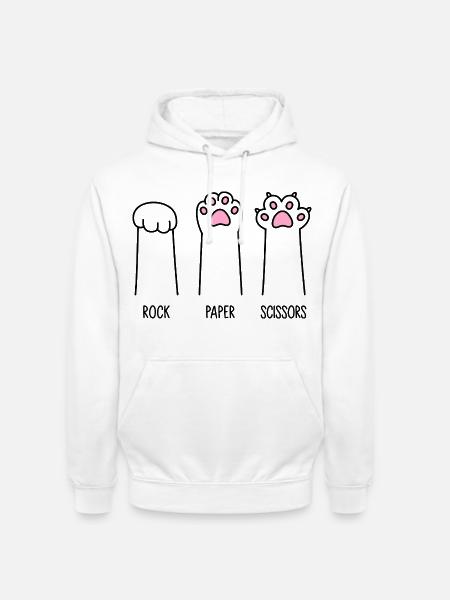 Rock Paper Scissors - Unisex Hoodie - white