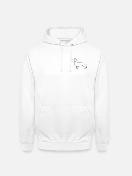 Dackel – Minimalistisches Hunde-Design - Unisex Hoodie - Weiß