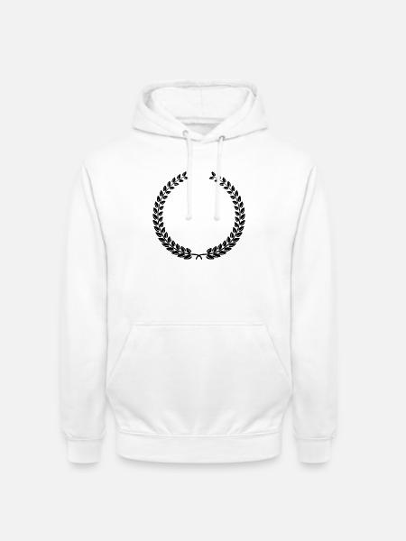 Laurel Wreath Vintage Award Badge Frame Vector - Unisex Hoodie - white