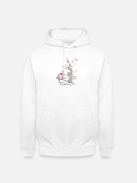 Skin-flowered - Unisex Hoodie - white