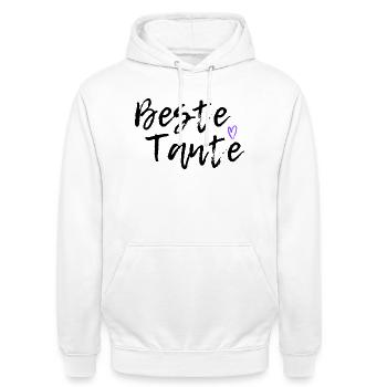 Beste Tante - Unisex Hoodie - Weiß - Vorne - AI Model Male 185 dark (185cm) & AI Model Female 172 dark (172cm)