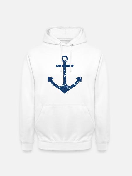 Ancre - Sweat-shirt à capuche unisexe - blanc