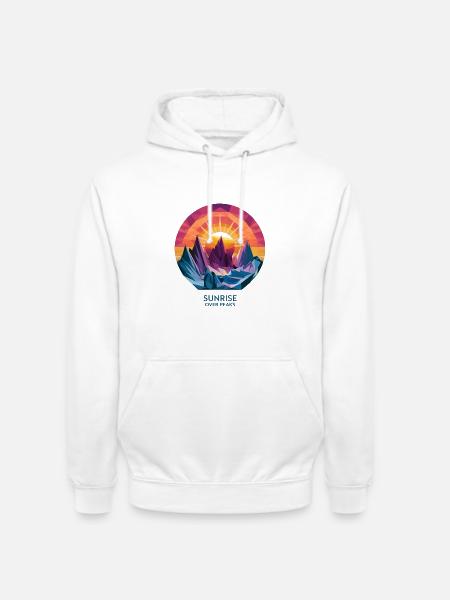 Sunrise Over Peaks - Unisex Hoodie - white