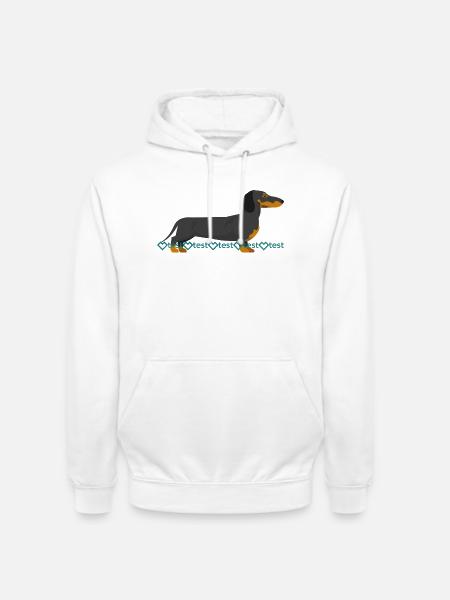 Image du teckel - Sweat-shirt à capuche unisexe - blanc