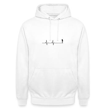 Liebespaar Herzschlag - Unisex Hoodie - Weiß - Vorne - AI Model Male 185 dark (185cm) & AI Model Female 172 dark (172cm)