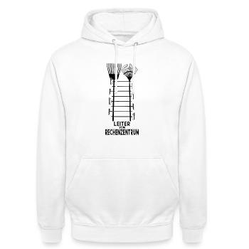 LEITER VOM RECHENZENTRUM - Unisex Hoodie - Weiß - Vorne - AI Model Male 185 dark (185cm) & AI Model Female 172 dark (172cm)