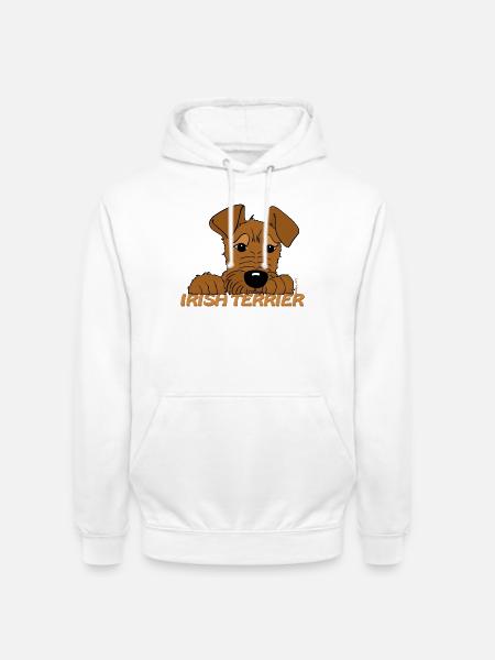Irish Terrier Kopf - Unisex Hoodie - Weiß