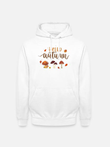 Hello Autumn Pilze - Unisex Hoodie - Weiß
