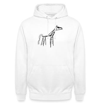 Gdansker Pferd einfarbig - Unisex Hoodie - Weiß - Vorne - AI Model Male 185 dark (185cm) & AI Model Female 172 dark (172cm)