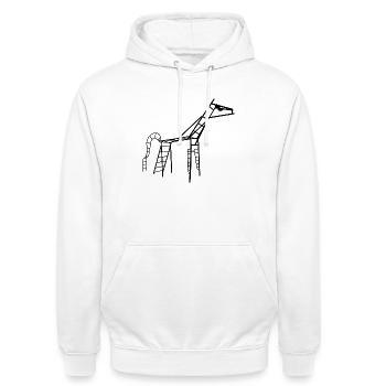 Gdansker Pferd einfarbig - Unisex Hoodie - Weiß - Vorne - AI Model Male 185 dark (185cm) & AI Model Female 172 dark (172cm)