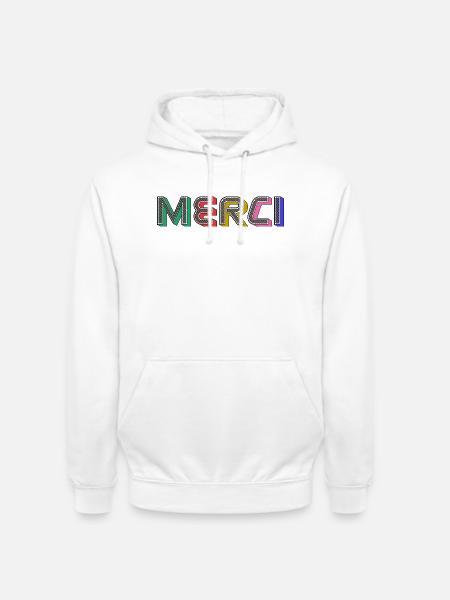 MERCI - Sweat-shirt à capuche unisexe - blanc