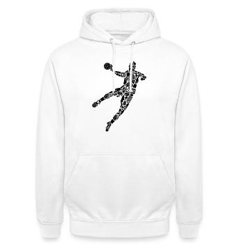Handball Symbole Handballspieler Jungen Handballer - Unisex Hoodie - Weiß - Vorne - AI Model Male 185 dark (185cm) & AI Model Female 172 dark (172cm)