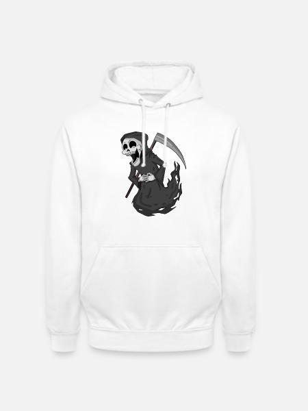 Grim Reaper laughs funny - Unisex Hoodie - white