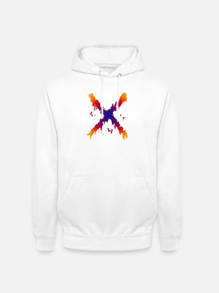 Regenbogen X Farbfluss Muster - Unisex Hoodie - Weiß