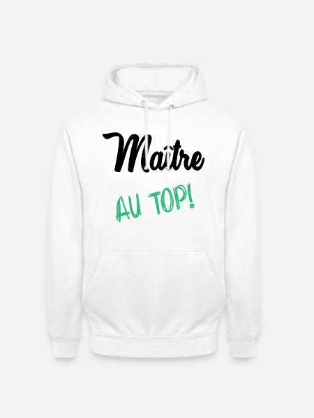 MAITRE. MAÎTRESSE. MERCI - Sweat-shirt à capuche unisexe - blanc