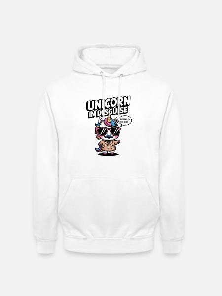 Unverkleidetes Einhorn - Unisex Hoodie - Weiß