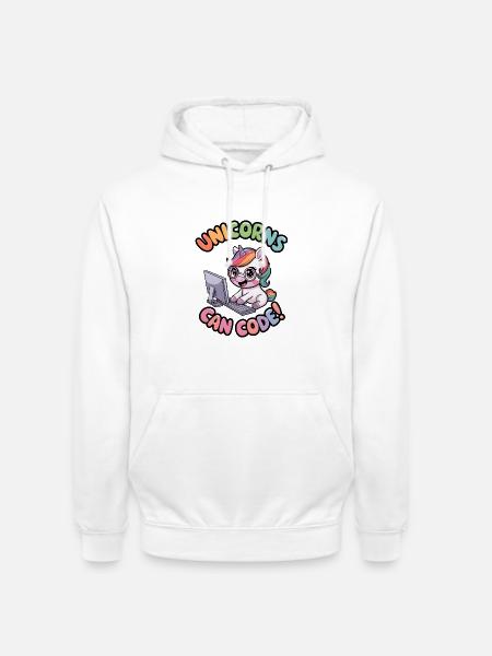 Einhörner können programmieren! - Unisex Hoodie - Weiß