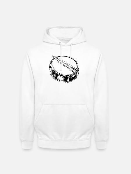 Snare - Drum - Percussion - Music - Unisex Hoodie - white