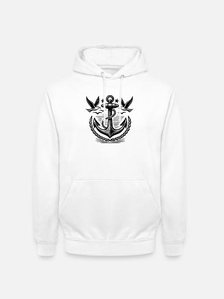 Anchor Seagulls Logo - Unisex Hoodie - white