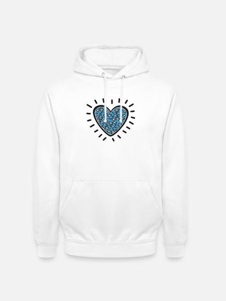 Leopard Heart Burst - Unisex Hoodie - white