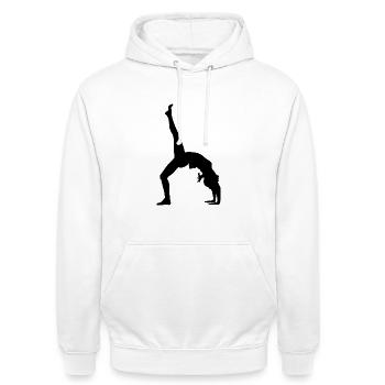 Gymnastik Tänzerin - Unisex Hoodie - Weiß - Vorne - AI Model Male 185 dark (185cm) & AI Model Female 172 dark (172cm)