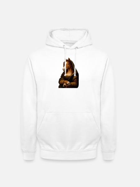 Mona Lisa als Pferd - Unisex Hoodie - Weiß