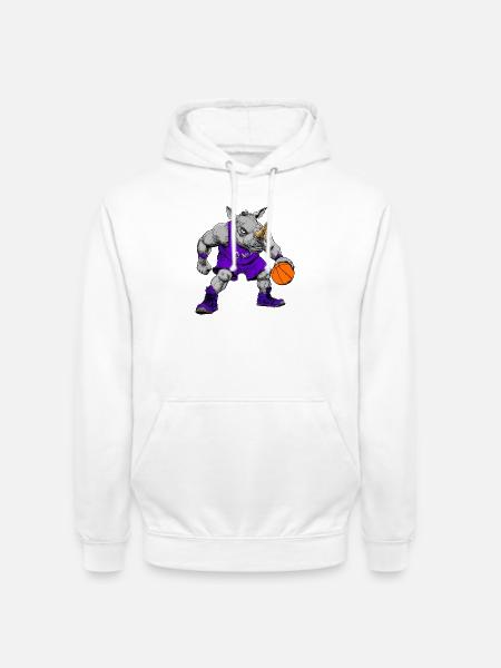Basketball Nashorn Rhino - Unisex Hoodie - Weiß