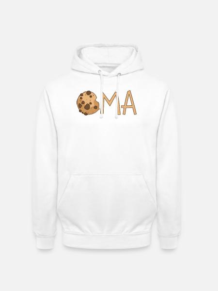 Oma mit Keks – Braun - Unisex Hoodie - Weiß