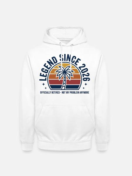 Legende seit 2026 Ruhestand Palmen - Unisex Hoodie - Weiß