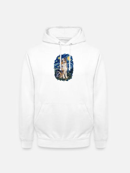 Australian Shepherd Sternennacht – Aussie Lover - Unisex Hoodie - Weiß