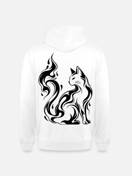Mystic Flame Cat - Unisex Hoodie - Weiß