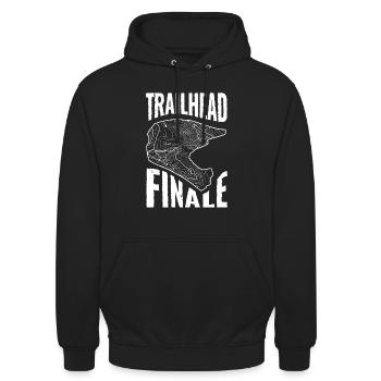 Mountainbike T-Shirt Trailhead Finale Ligure - Unisex Hoodie - Schwarz - Vorne - Alina (178cm) & Michal (187cm)