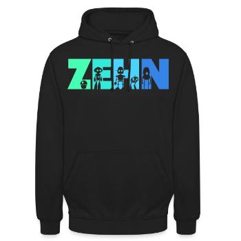 10. Geburtstag Robotik Technik 10 Jahre Roboter - Unisex Hoodie - Schwarz - Vorne - Alina (178cm) & Michal (187cm)