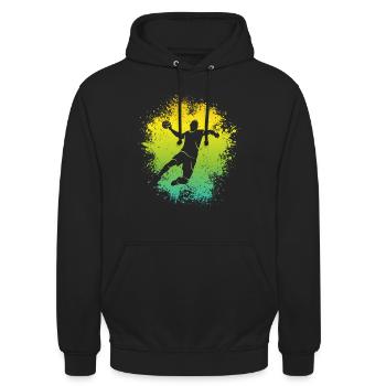 Handballer Handball Kinder Jungen Handballspieler - Unisex Hoodie - Schwarz - Vorne - Alina (178cm) & Michal (187cm)