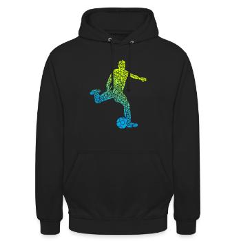 Fußball Symbole Fußballspieler Jungen Fußballer - Unisex Hoodie - Schwarz - Vorne - Alina (178cm) & Michal (187cm)