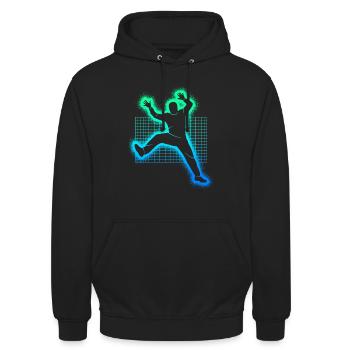 Handballspieler Handballer Jungen Handball Torwart - Unisex Hoodie - Schwarz - Vorne - Alina (178cm) & Michal (187cm)