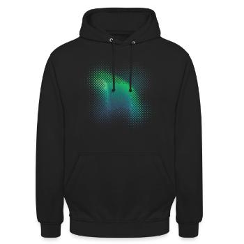 Polarlicht Aurora Borealis Nordlichter - Unisex Hoodie - Schwarz - Vorne - Alina (178cm) & Michal (187cm)