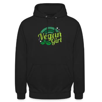 Veganerin Geschenk - Unisex Hoodie - Schwarz - Vorne - Alina (178cm) & Michal (187cm)