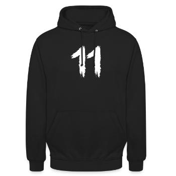 Zahl 11 - Unisex Hoodie - Schwarz - Vorne - Alina (178cm) & Michal (187cm)