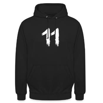 Zahl 11 - Unisex Hoodie - Schwarz - Vorne - Alina (178cm) & Michal (187cm)