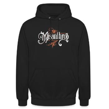 Misanthrop Ornamentenschrift - Unisex Hoodie - Schwarz - Vorne - Alina (178cm) & Michal (187cm)